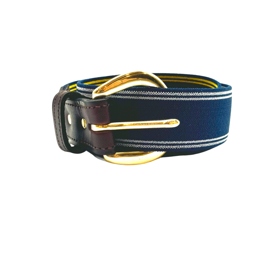 Blue and White Elastic Belt