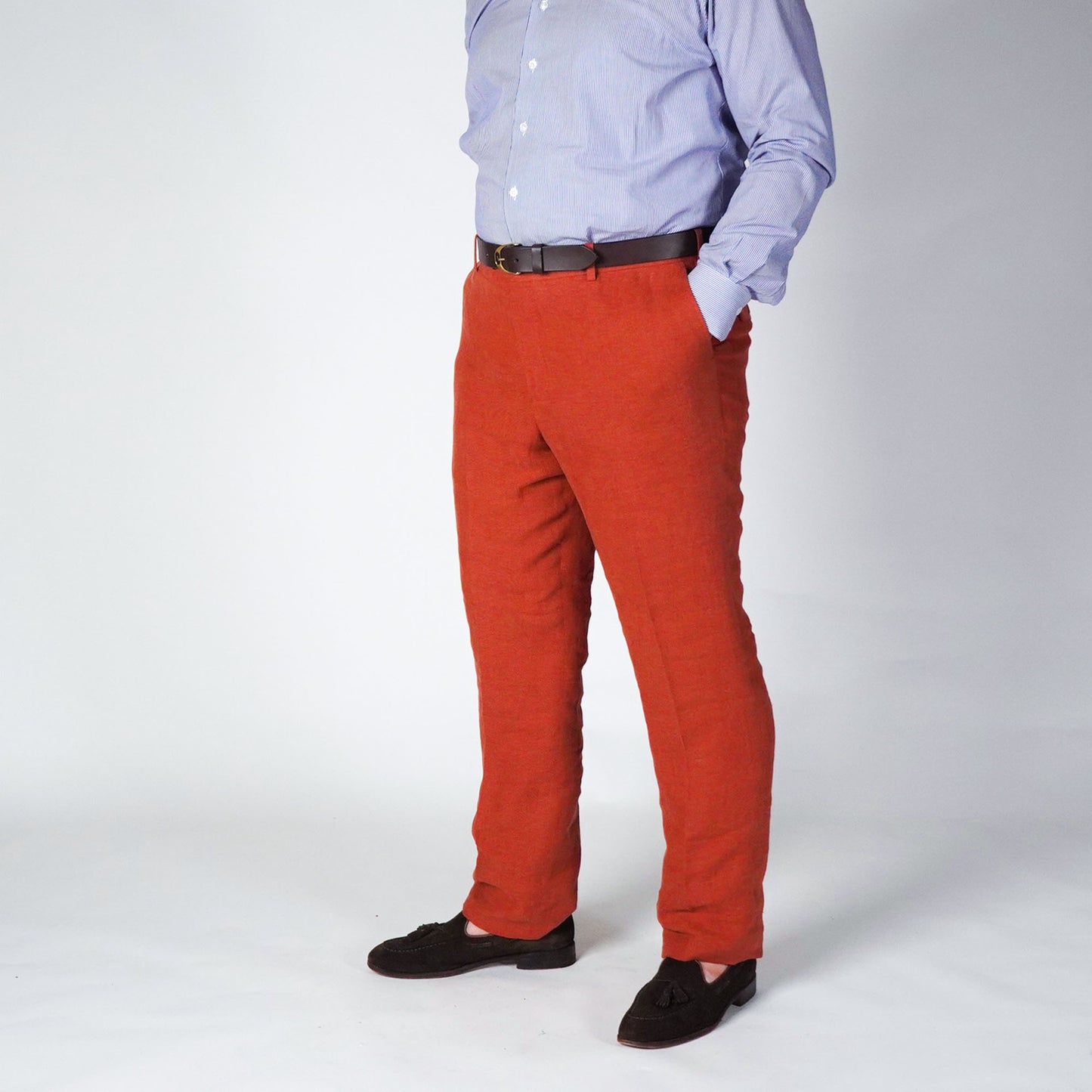 Burnt Orange Linen Trouser