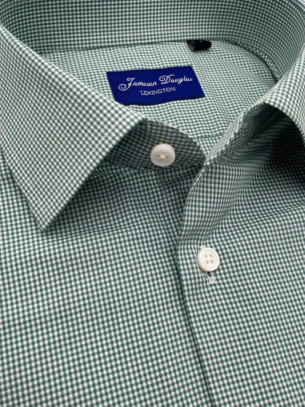 Forest Green Graph Check Long-Sleeve Dress Shirt