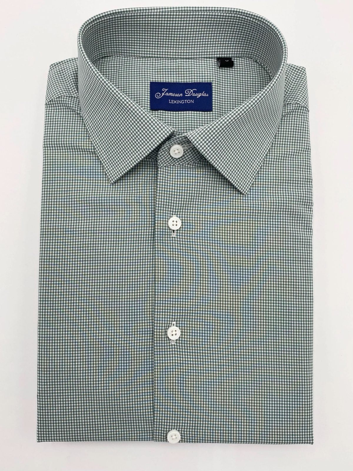 Forest Green Graph Check Long-Sleeve Dress Shirt