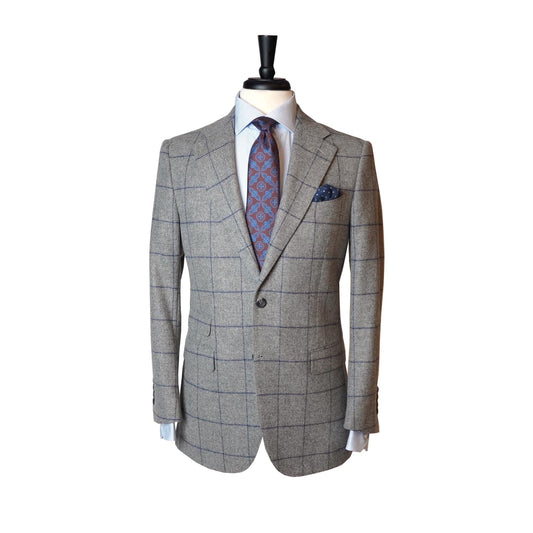 Heather Grey with Blue Windowpane Sport Coat