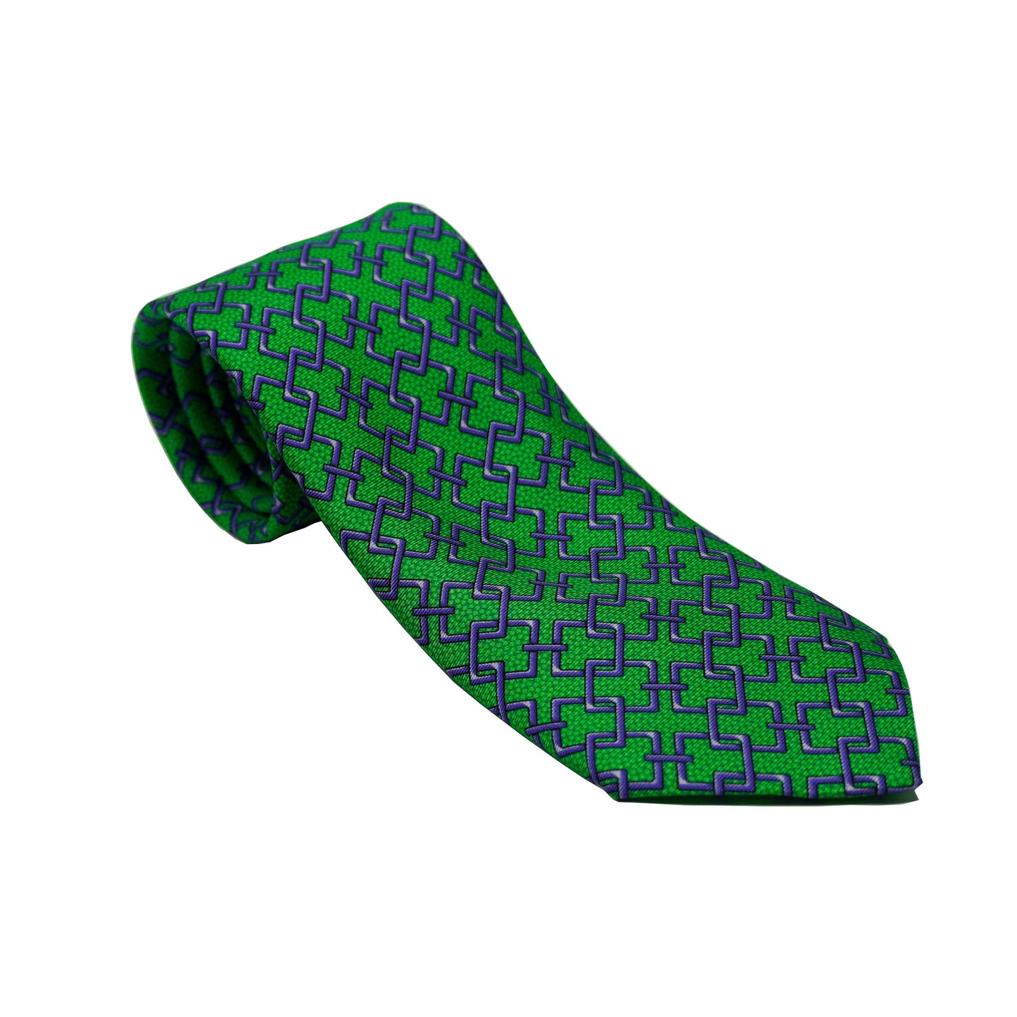 Green with Geometric Shapes Tie