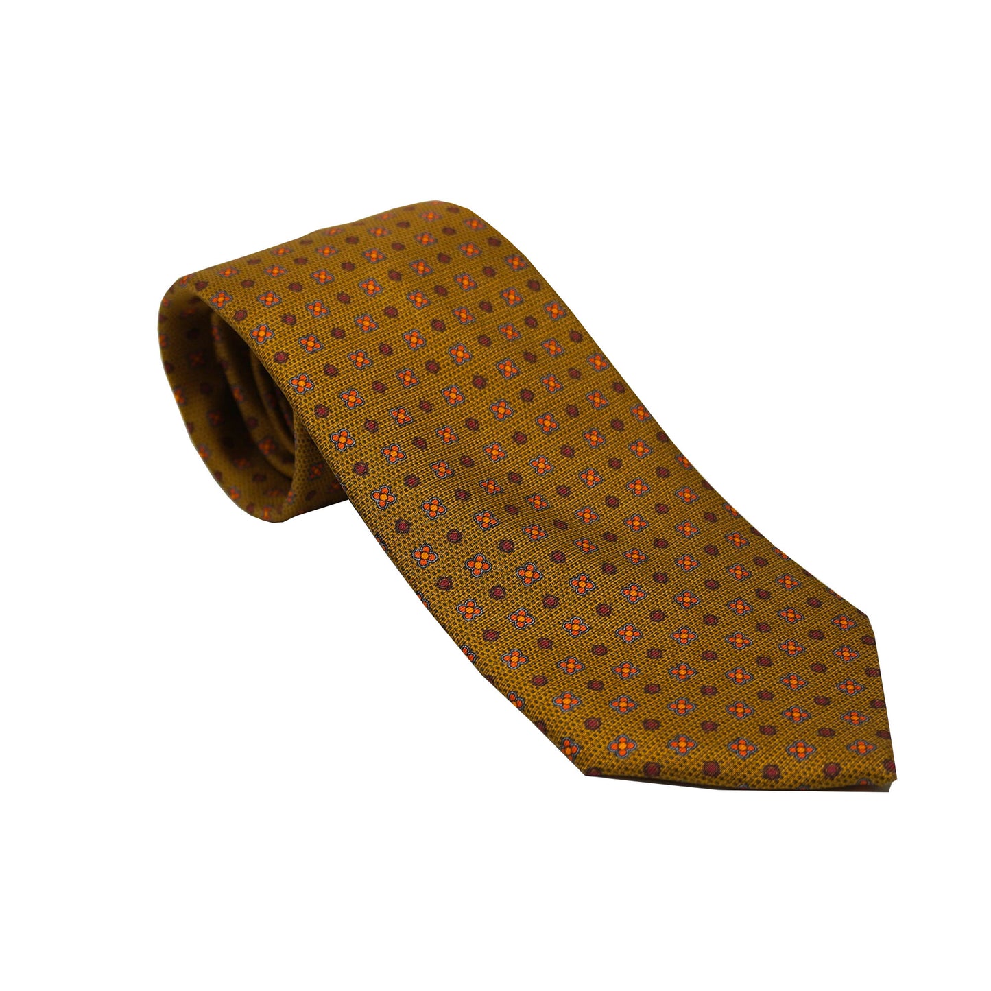 Gold with Red Geometric Shapes Tie