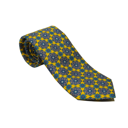 Yellow with Blue Starburst Tie