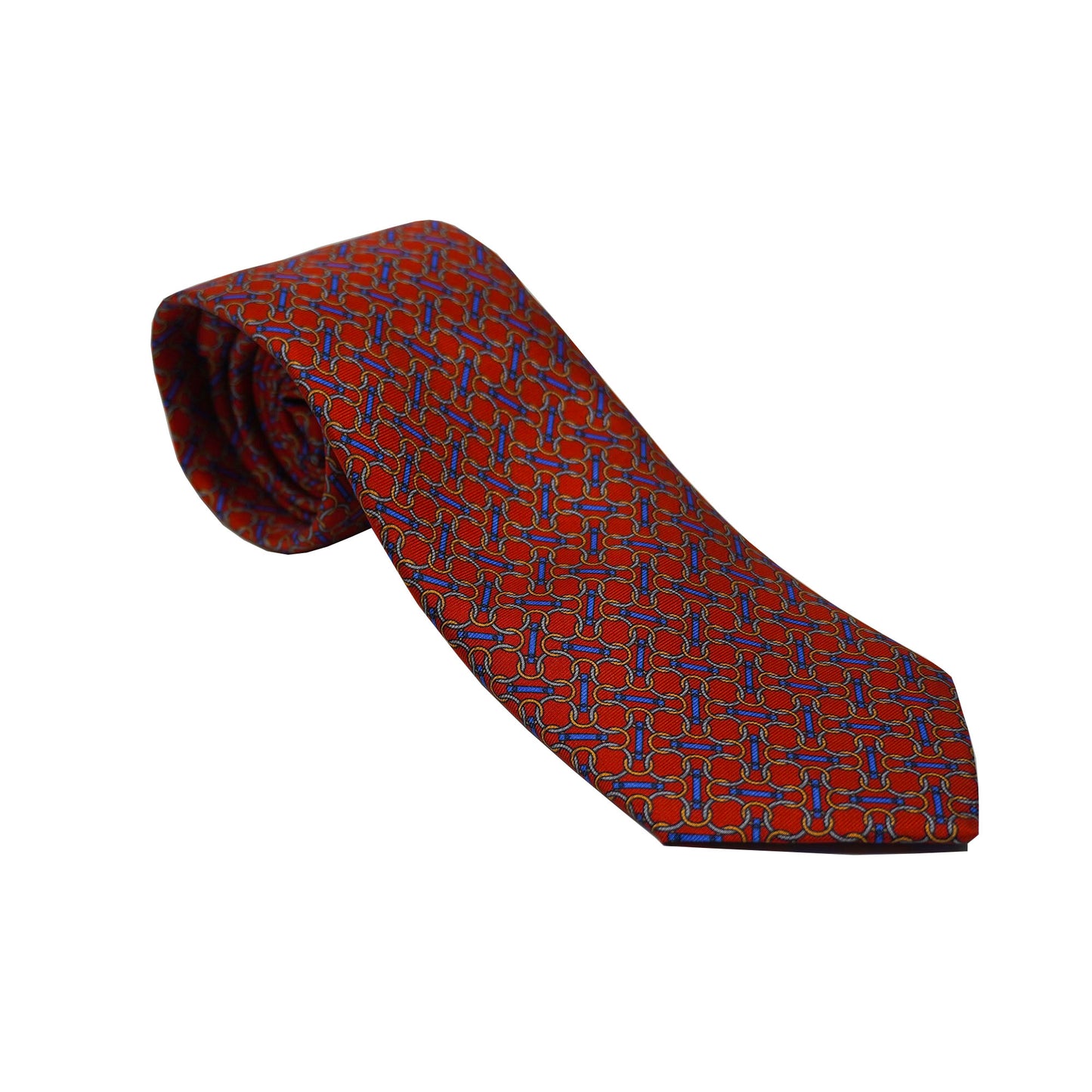 Red with Gold/Blue Chains Tie