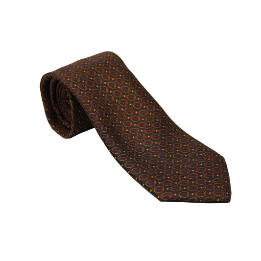 Brown with Gold Buckles Tie