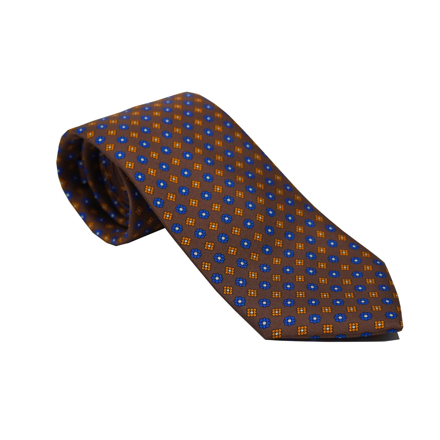 Brown with Blue/Orange Florals Tie