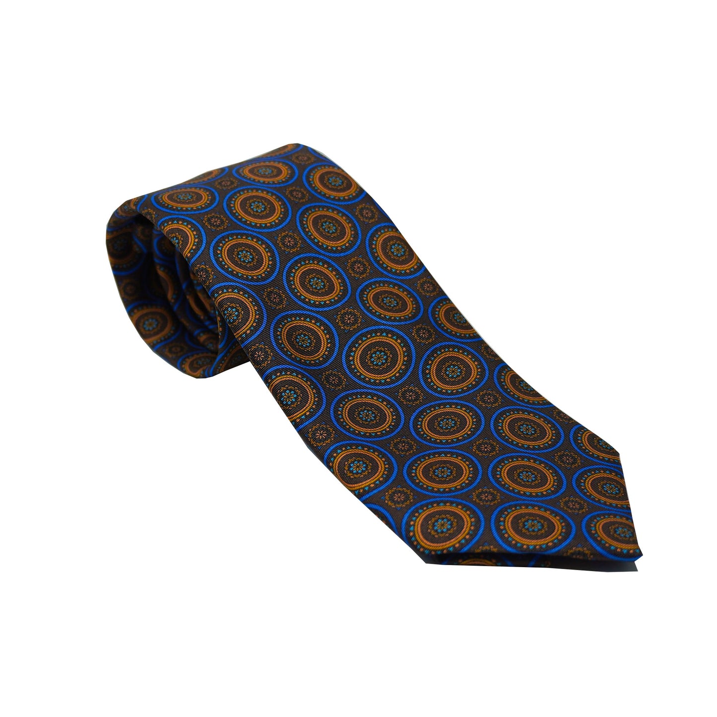 Black with Gold/Blue Spheres Tie