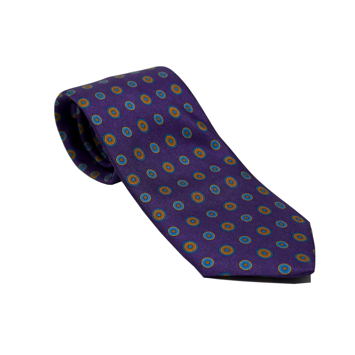 Purple with Gold/Blue Spheres Tie